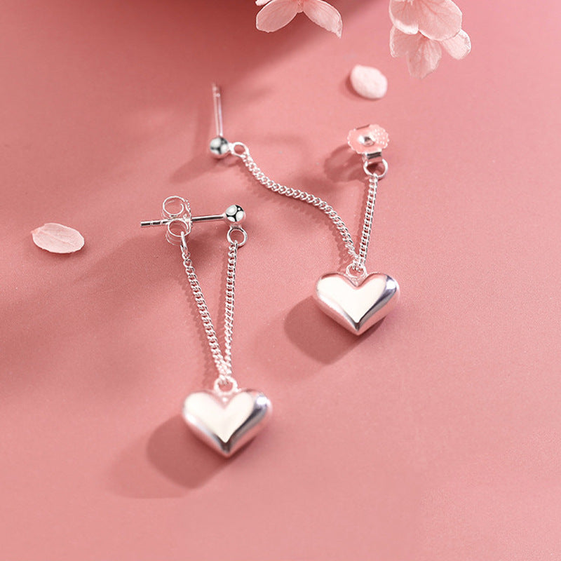 Women's Style Niche Design Sweet Tassel Love Heart Ear Line