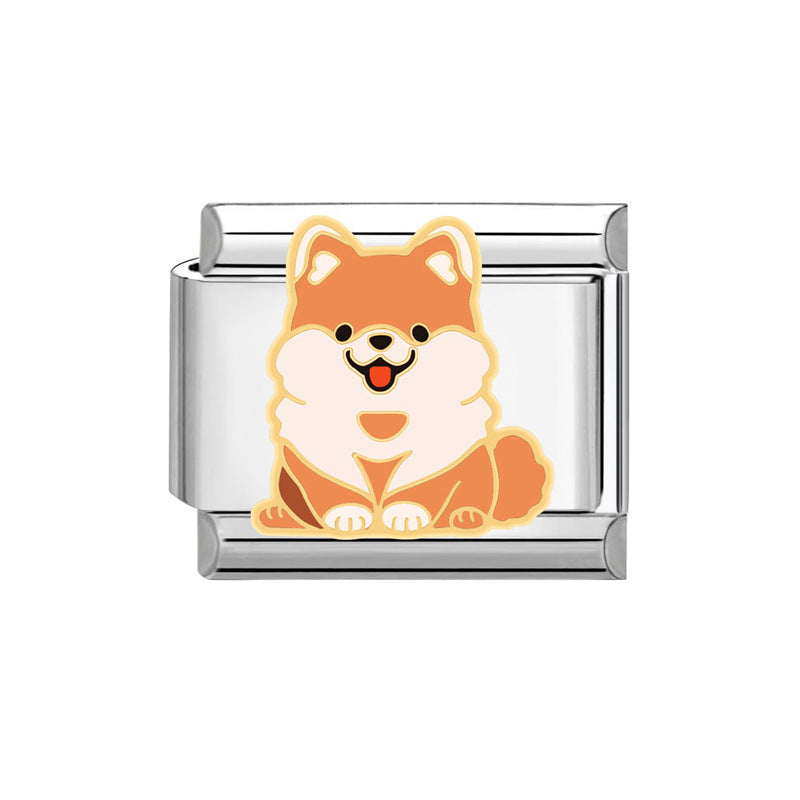 Hot Stainless Steel Italian Module Puppy Pattern Free Bracelet