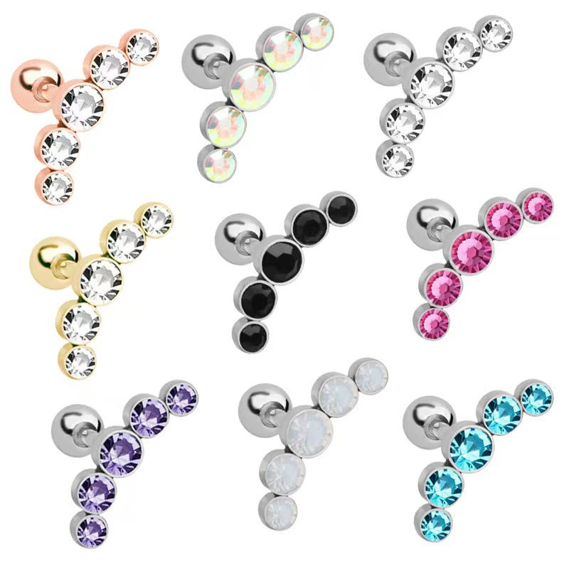 Stainless Steel Czech Ear Bone Fashion Stud Earrings