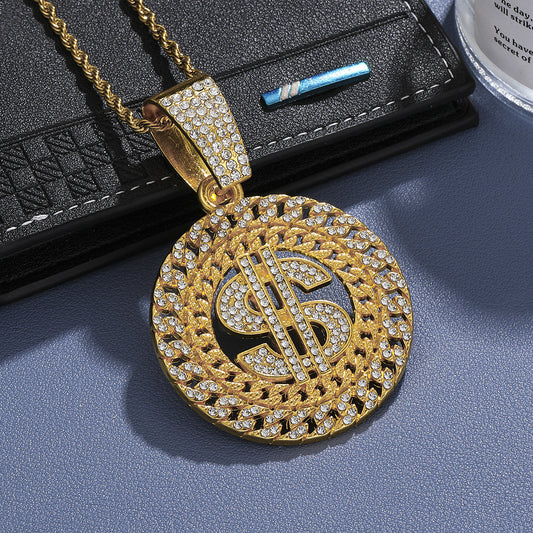 Men's Hop Style Personalized Dollar Diamond Cuban Pendants