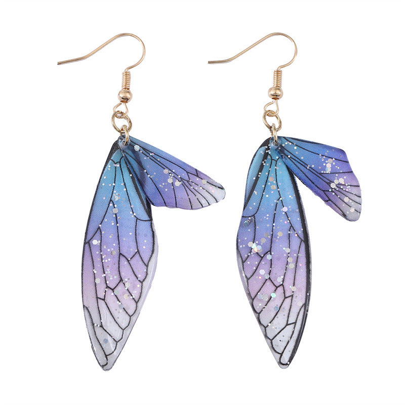 Fashion Special Artificial Butterfly Wings Creative Pattern Earrings