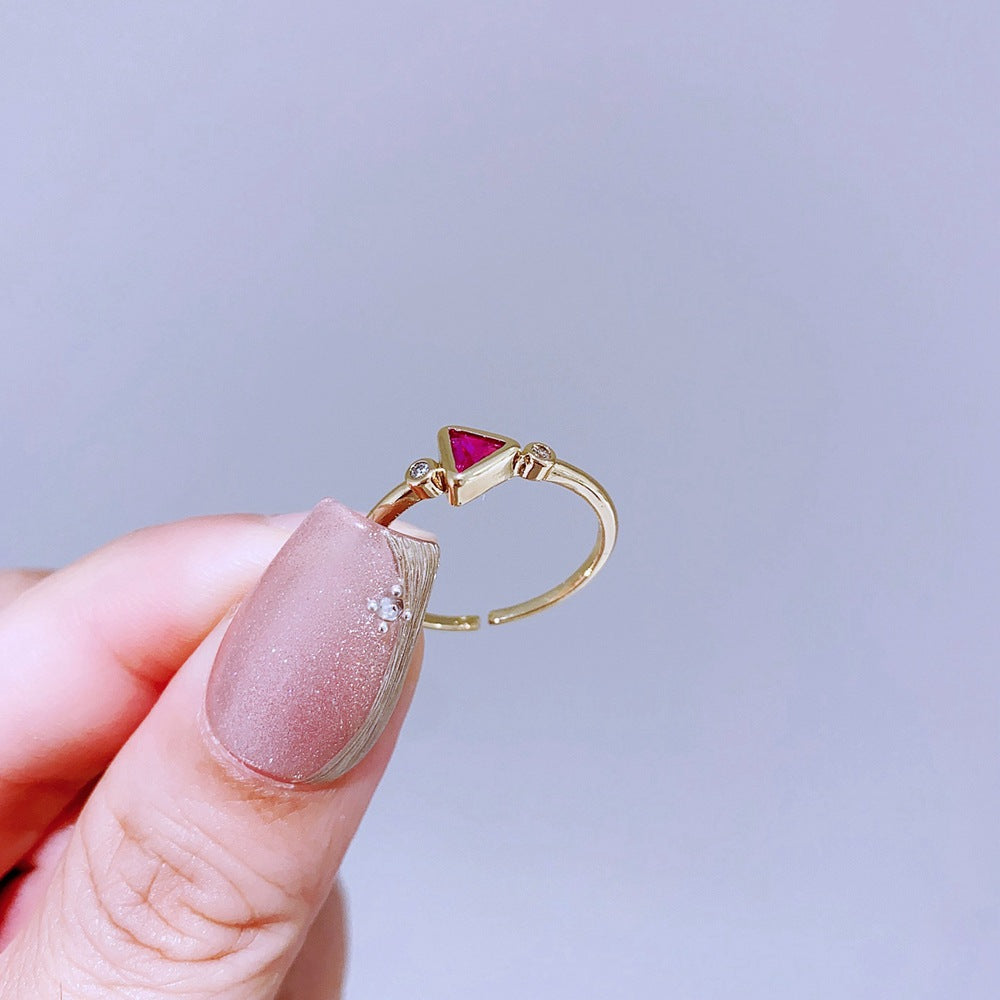 Light Luxury Minority Design Colorful Gemstone Rings