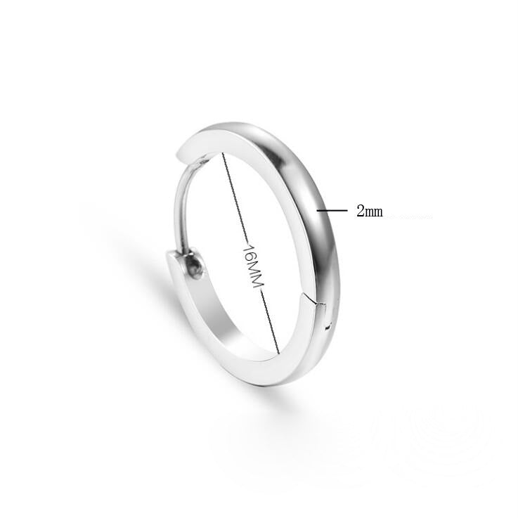 Men's Hop Narrow Curved Surface Earclip Titanium Steel Ear Buckle