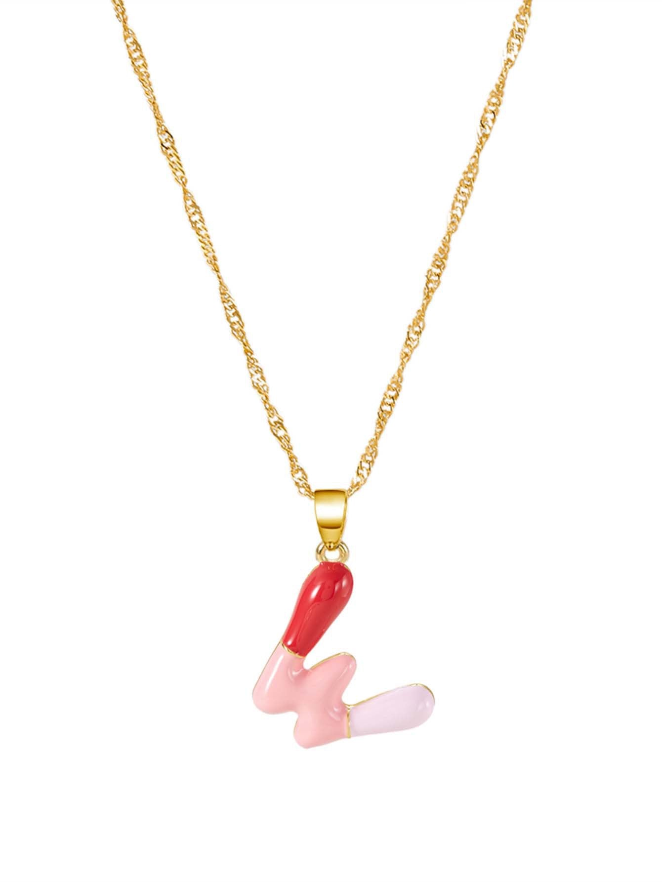 Jewelry Epoxy Bubble Dopamine Letter English Necklaces