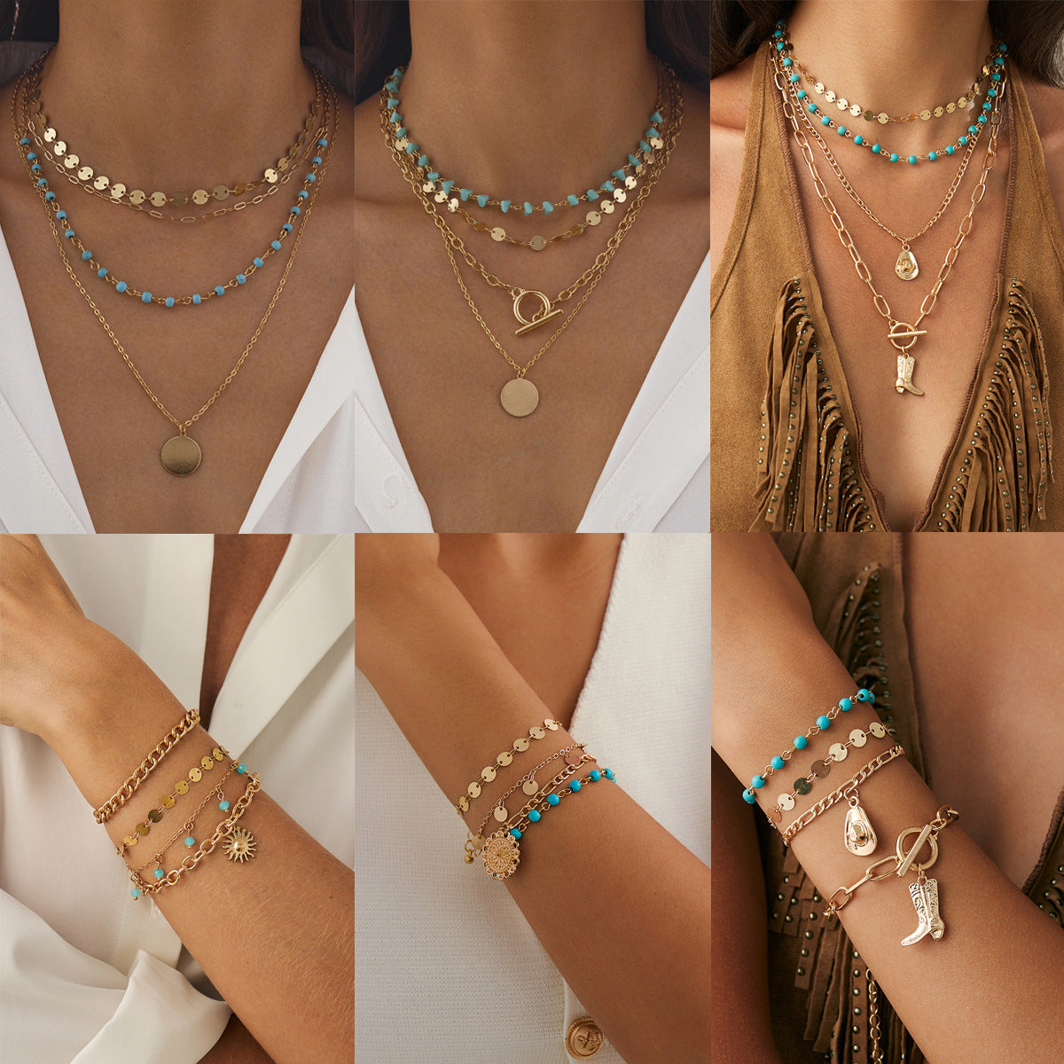 Sequin Alloy Buckle Punk Crystal Flower Clavicle Necklace