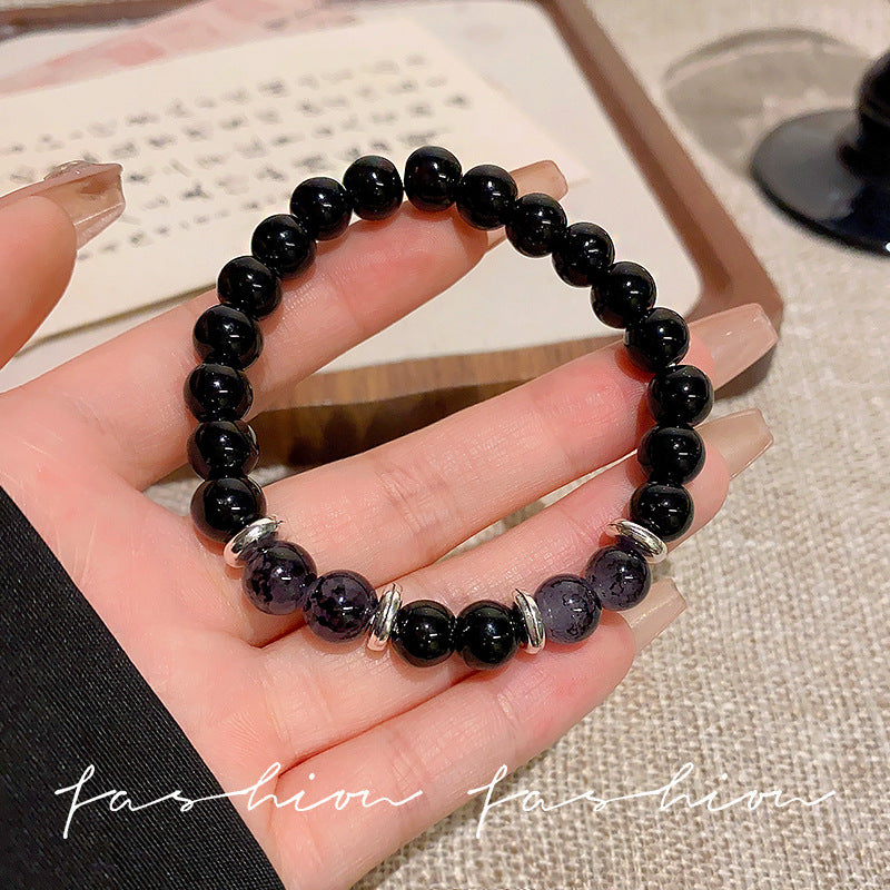 Women's & Men's Imitation Obsidian Beaded Trendy Light Luxury Minority Bracelets