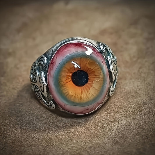 Exaggerated Realistic Red Eye Opening Domineering Retro Ring