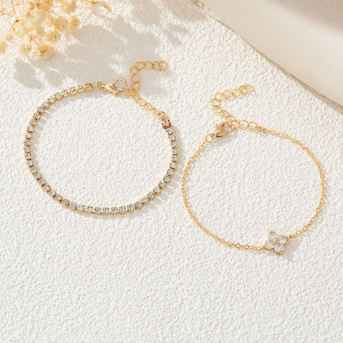Simple Rhinestone Flower Refined Zircon Niche Fashion Bracelet