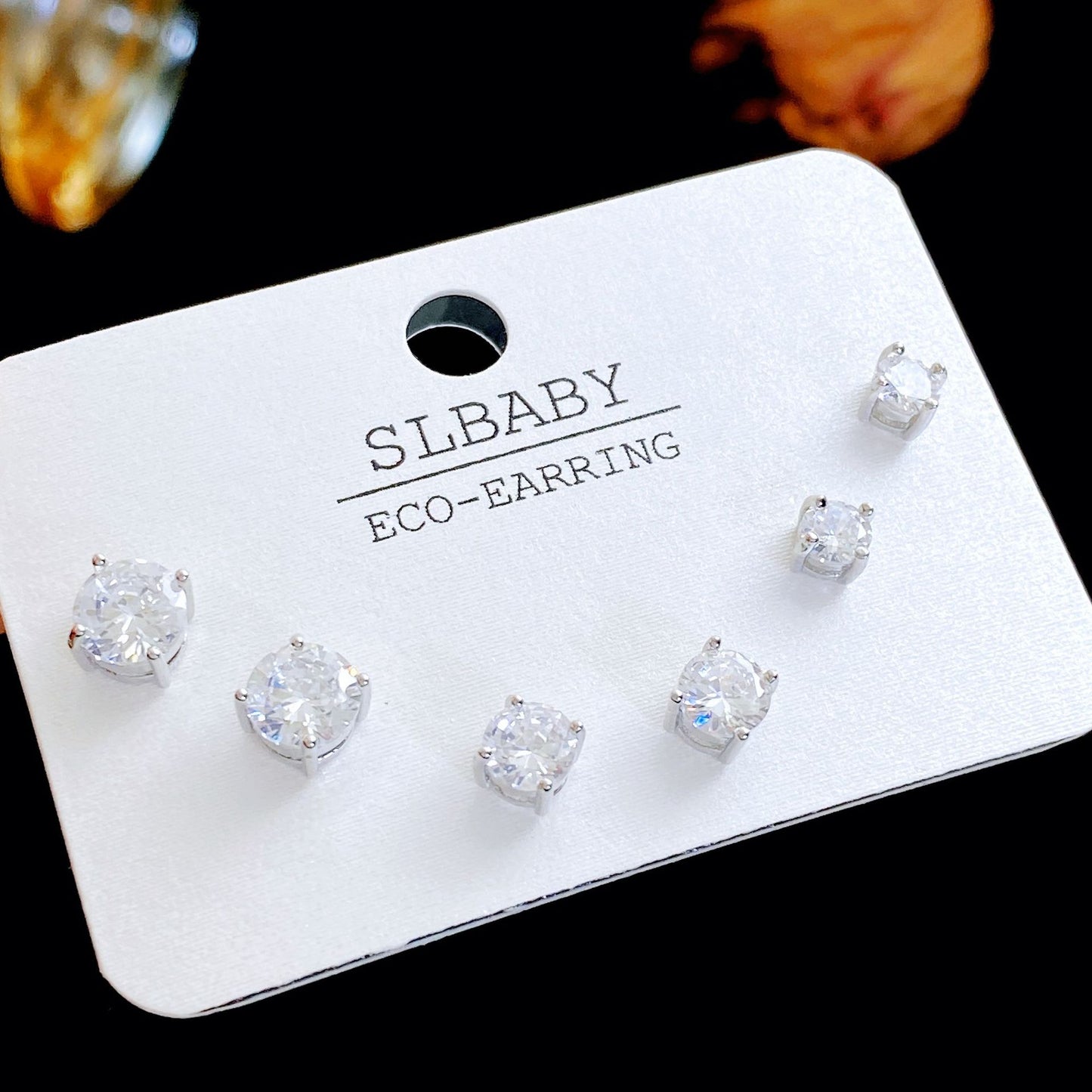 Women's Needle Simple Series Three Pairs Storage Ear Rings