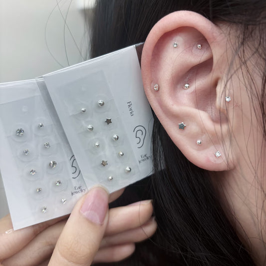 Fashion Auricular Point Sticker Crystal Ear Patch Bead Massage Stress Earrings