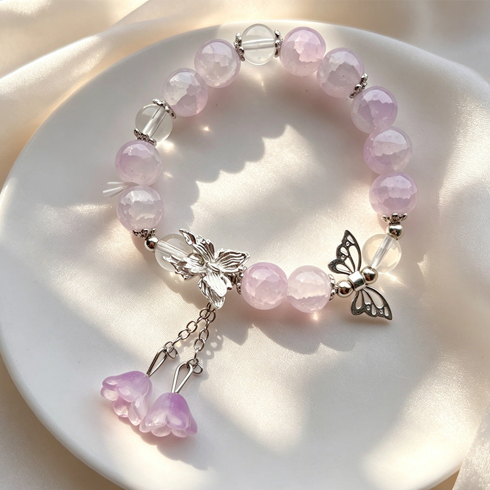 Glaze Butterfly Lily Design Female High-grade Sweet Girlfriends Bracelets