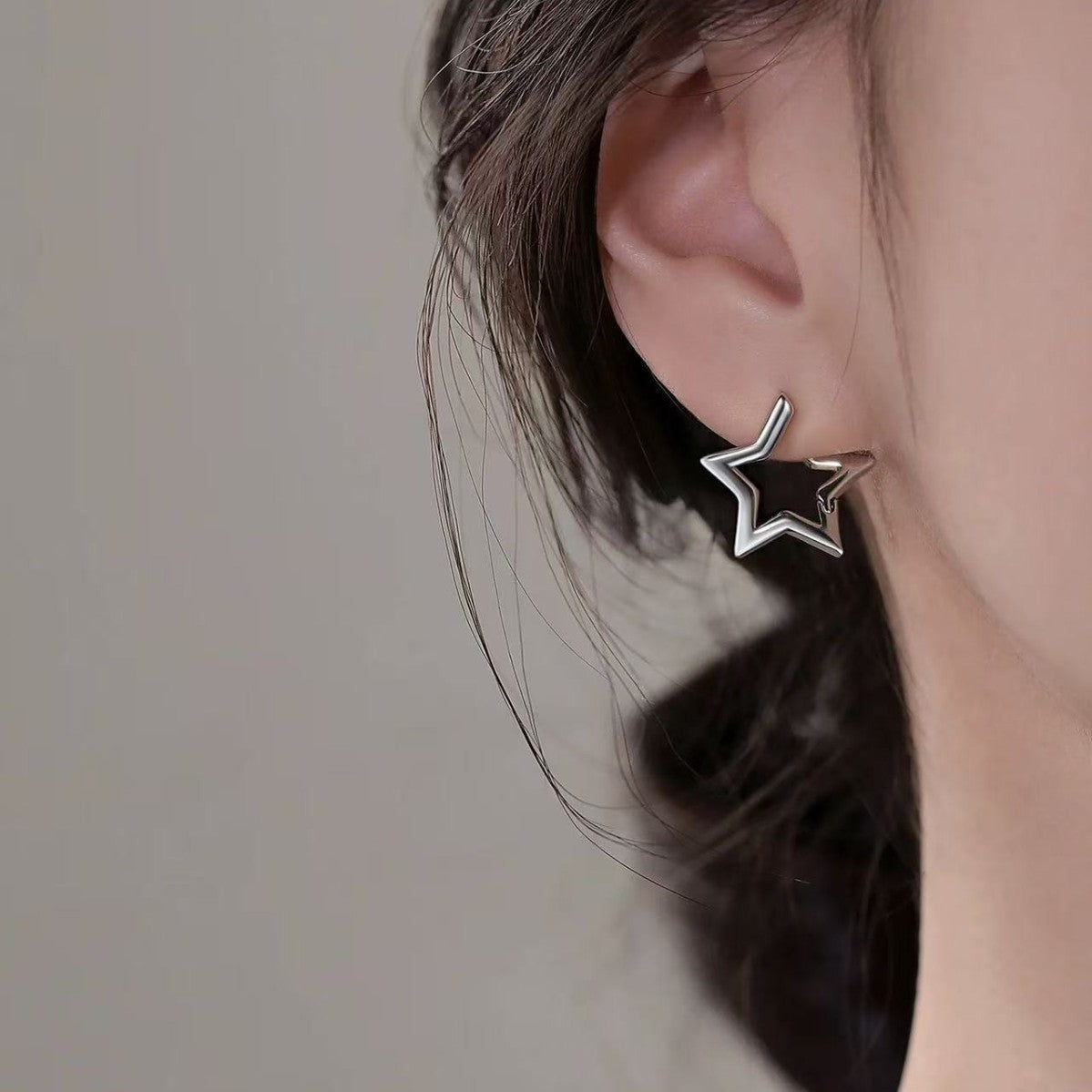 Sier Needle Design Female Light Luxury High Earrings