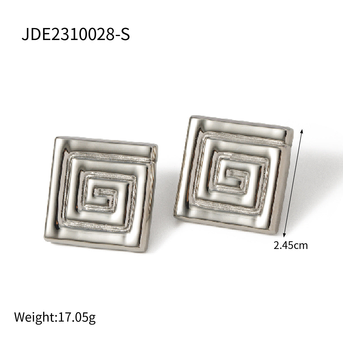 Stainless Return Pattern Small Ear Tide Earrings