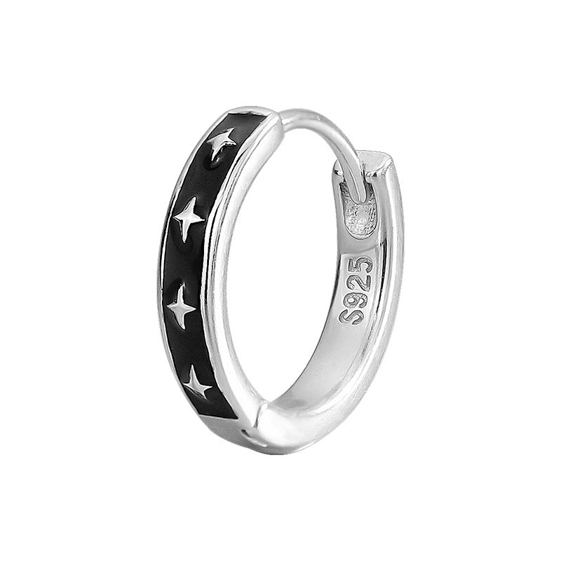 Men's Unique Single Fashion Hip Hop Style Epoxy Asterism Ear Buckle