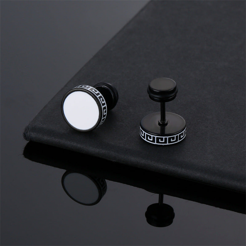Popular Unisex Titanium Steel Dumbbell Simple Fashion Ear Buckle