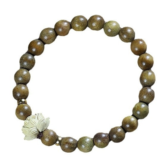 Green Sandalwood Lotus Creative Design Ethnic Style Bracelet
