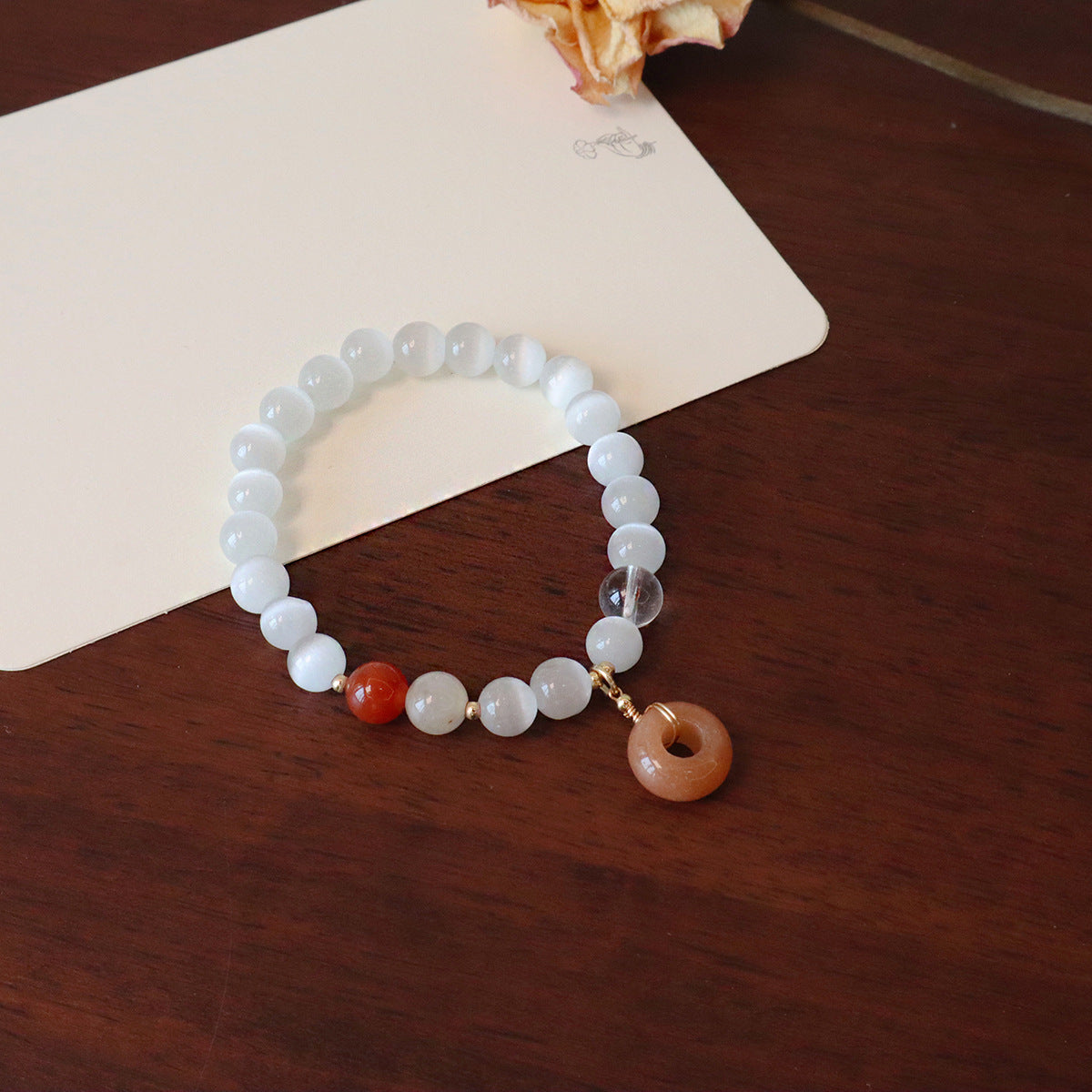 Opal Peace Buckle Beaded National Fashion Chinese Style Design Bead Bracelets