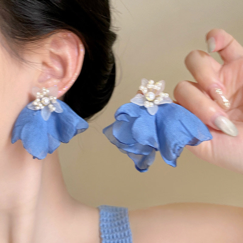 Seaside Vacation Style Flower Tassel Female Atmosphere Fairy Beaded Rings