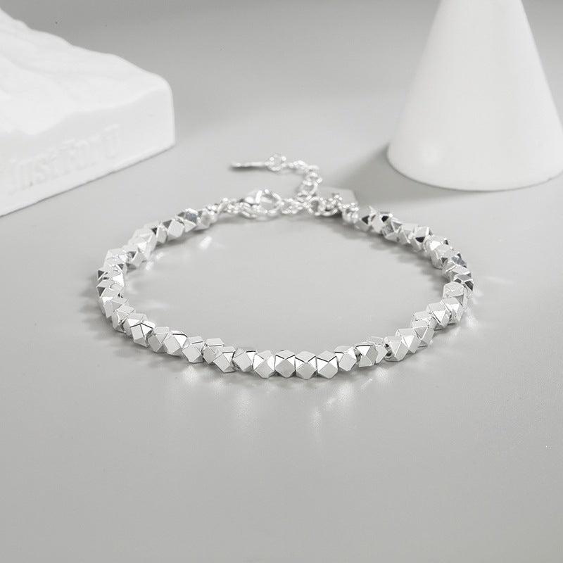 Small Pieces Of Sier Square Plate Female Summer Niche Design Bracelet