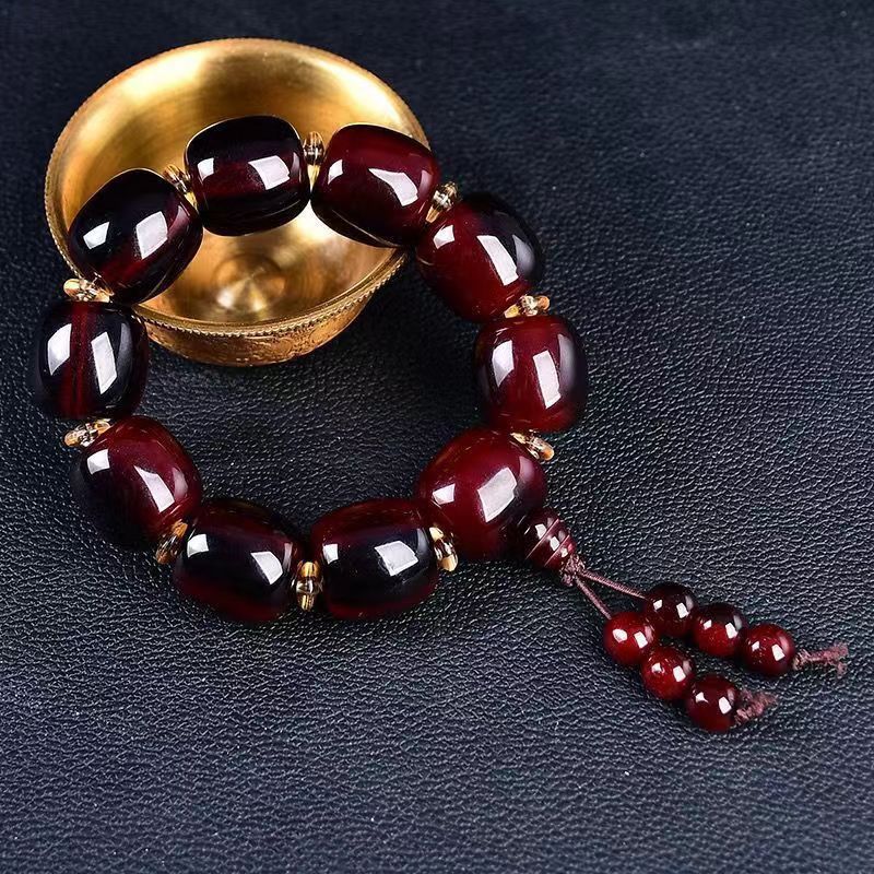 Blood Horn Beads Resin Imitation Crafts Tibet Yak Chinese Hand-held Bracelet