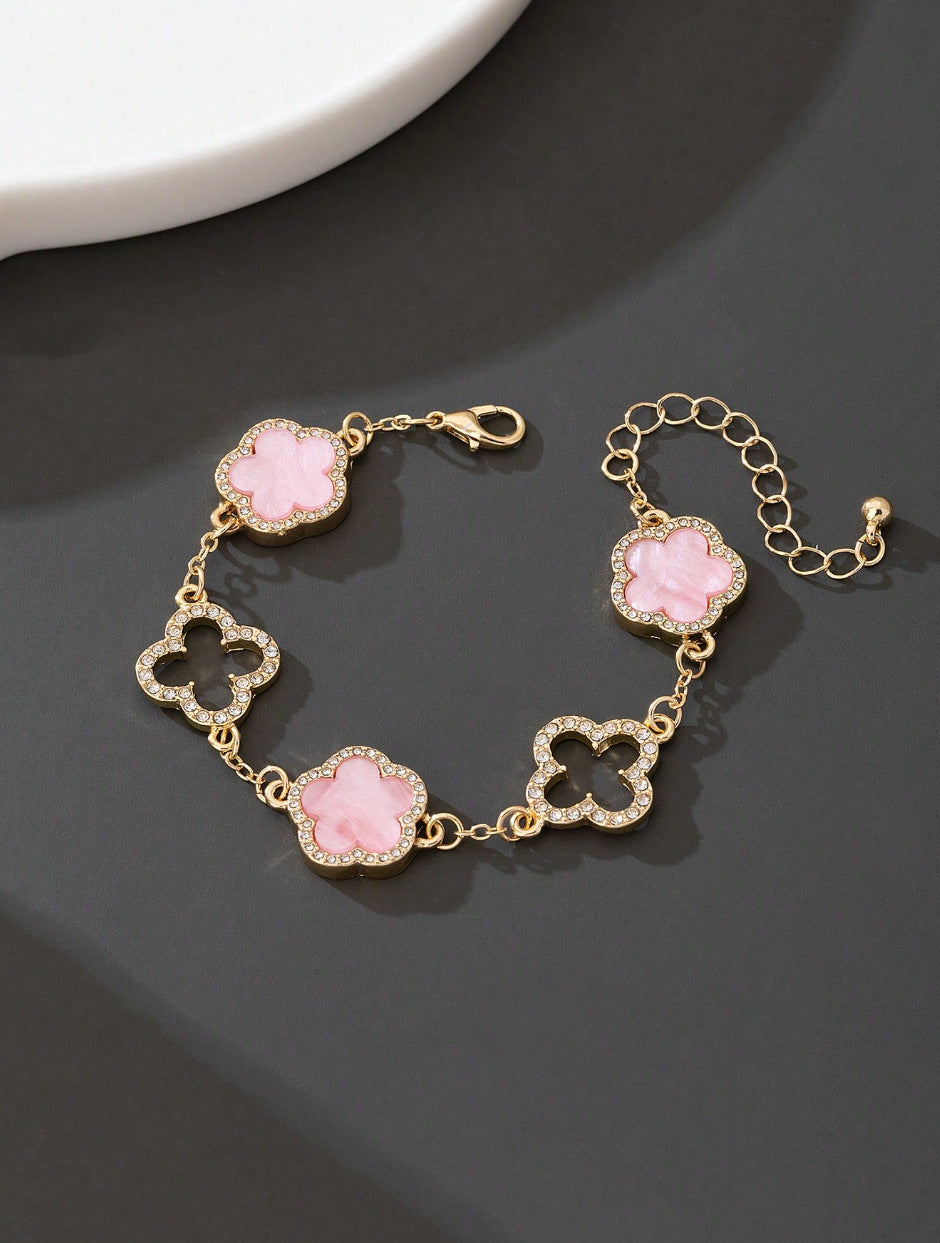 Lucky Five-leaf Flower Affordable Luxury Fashion High-grade Pork Bracelets