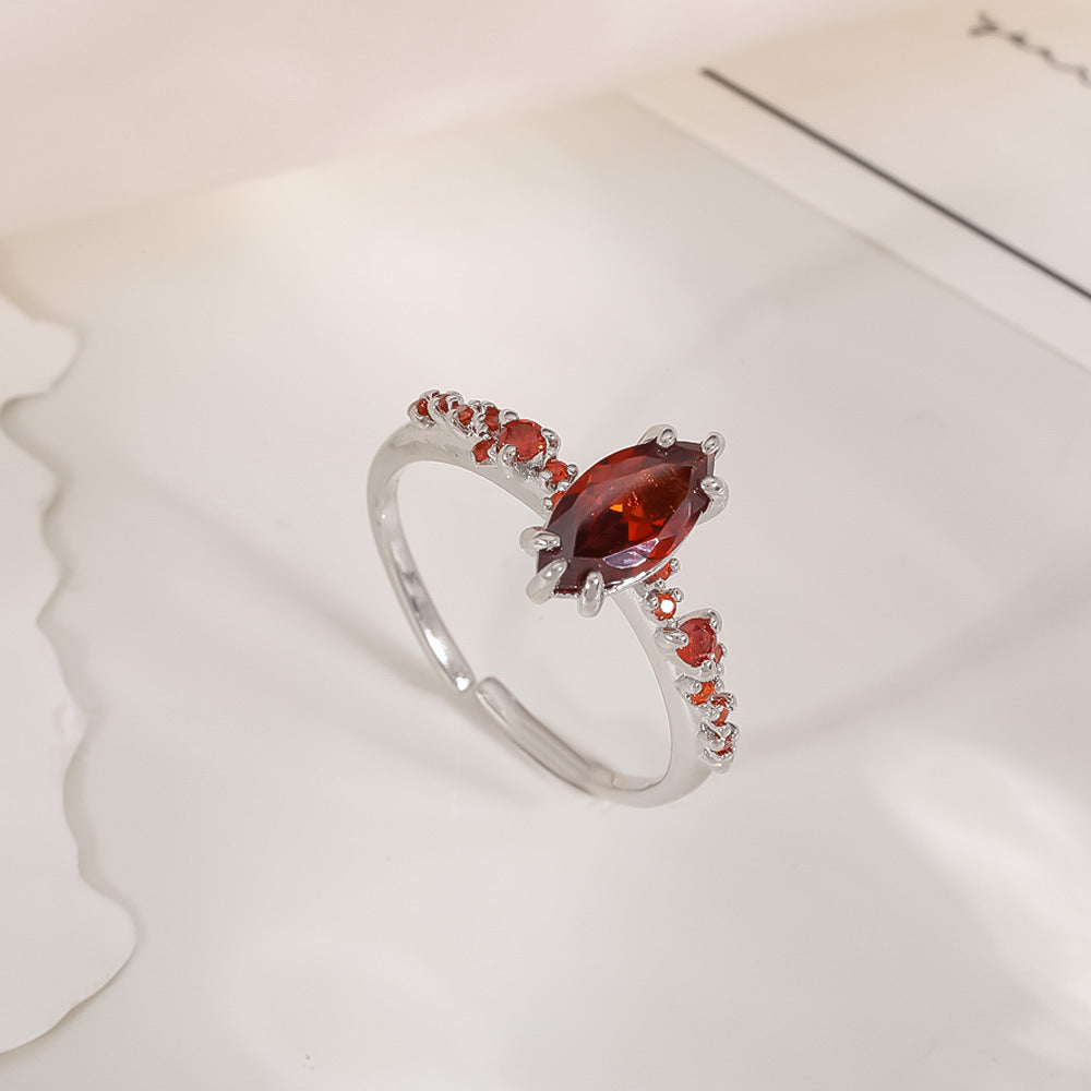 Women's Open-end Zircon Fashionable Classy Simple Cold Feeling Goddess Rings