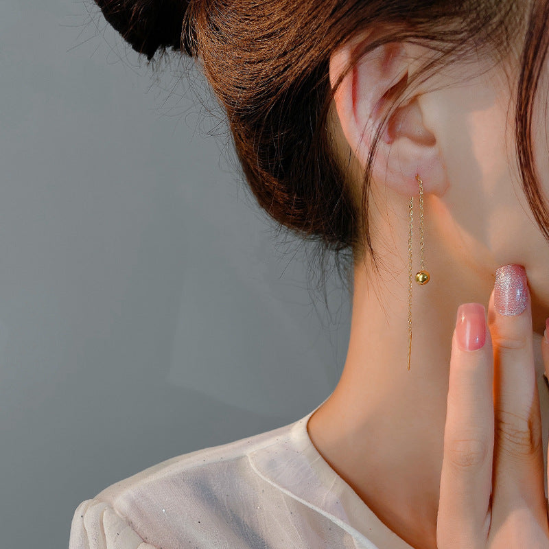 Women's Balls Titanium Steel Tassel Trendy Gold Ear Line