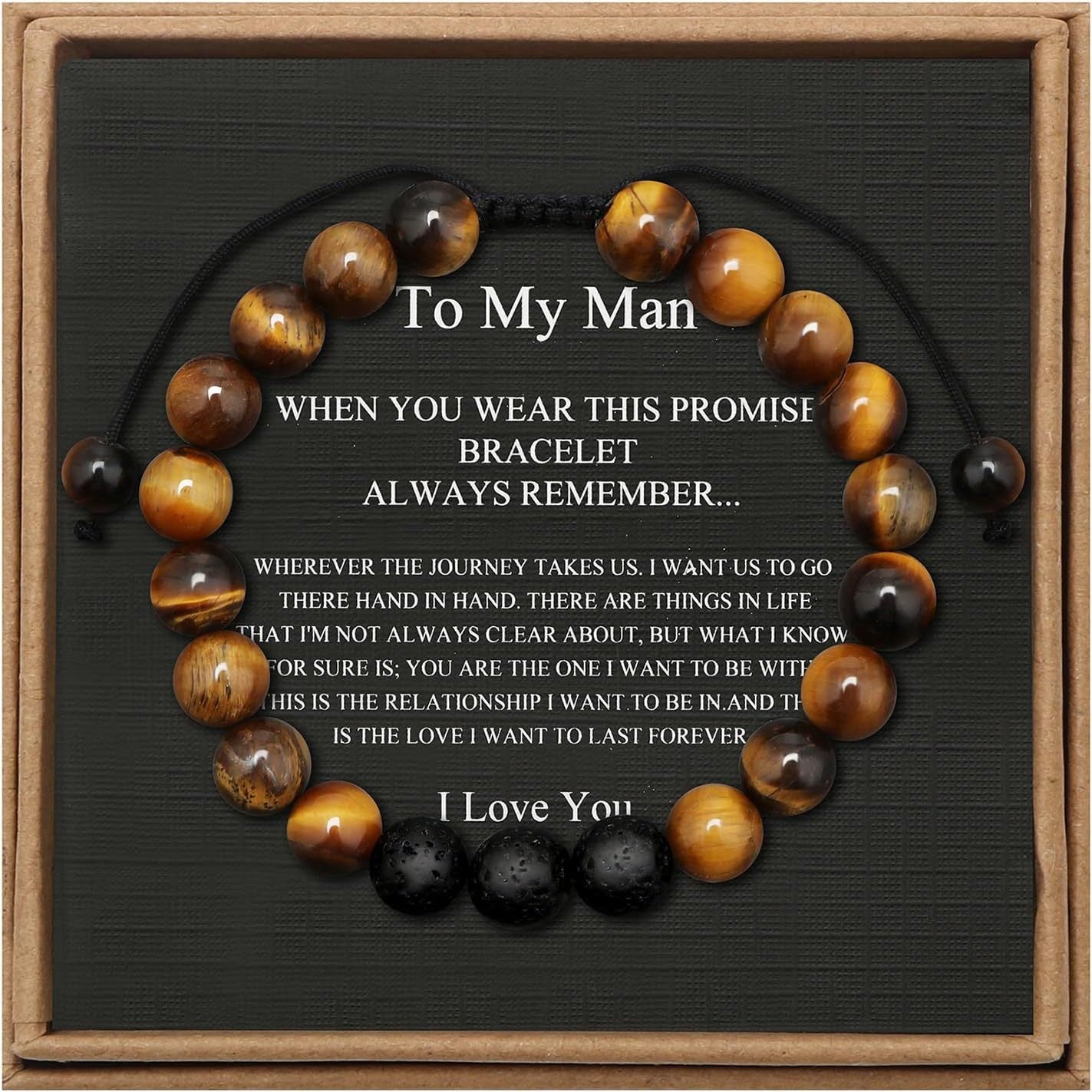Men's Stone Tiger Eye Woven Adjustable Beaded Bracelet