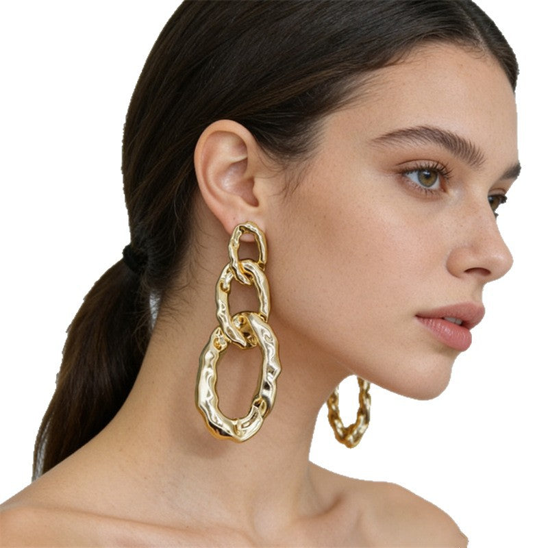 Chain Style Female Geometric Unique High Profile Earrings
