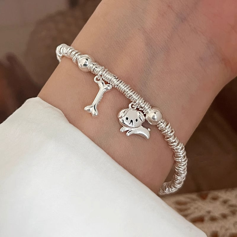 Cat Fish Cute Dog Wrapped Female Design Sier Bracelets