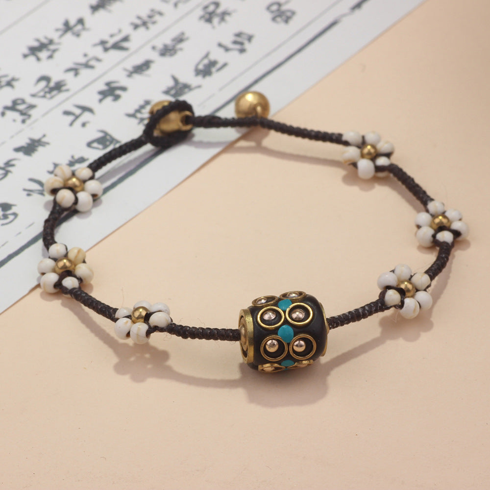 Women's & Men's Nepal Flower Carrying Strap Summer Tourist Scenic Spot Bracelet