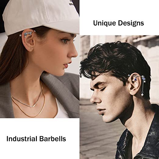 Pole Personality Planet Simple Popular Five-pointed Star Long Brush Holder Earrings