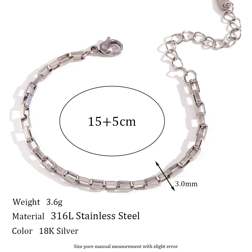Women's Simple Fashion Personality Titanium Steel Choker Stainless Chain Pearl Bracelets