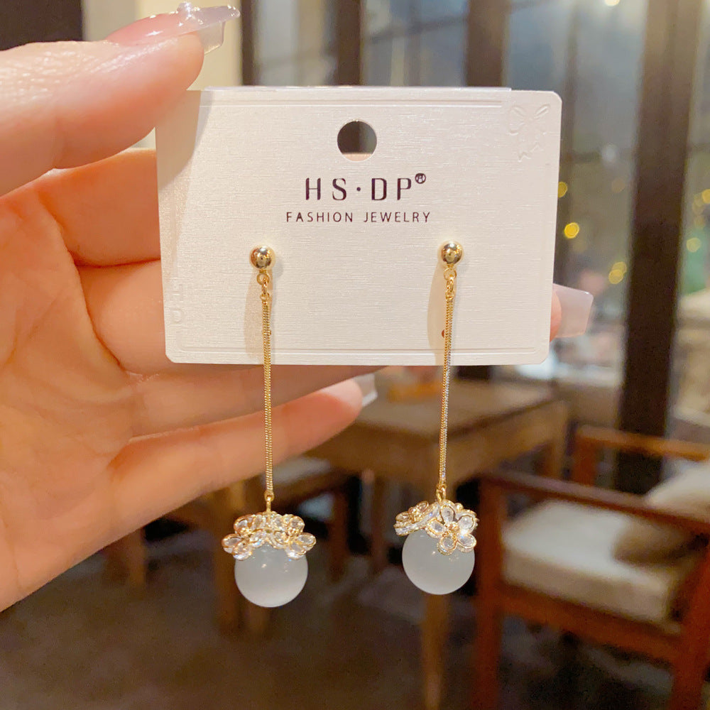 Affordable Luxury Fashion Opal Long Female Simple Temperamental Design Sense Rings