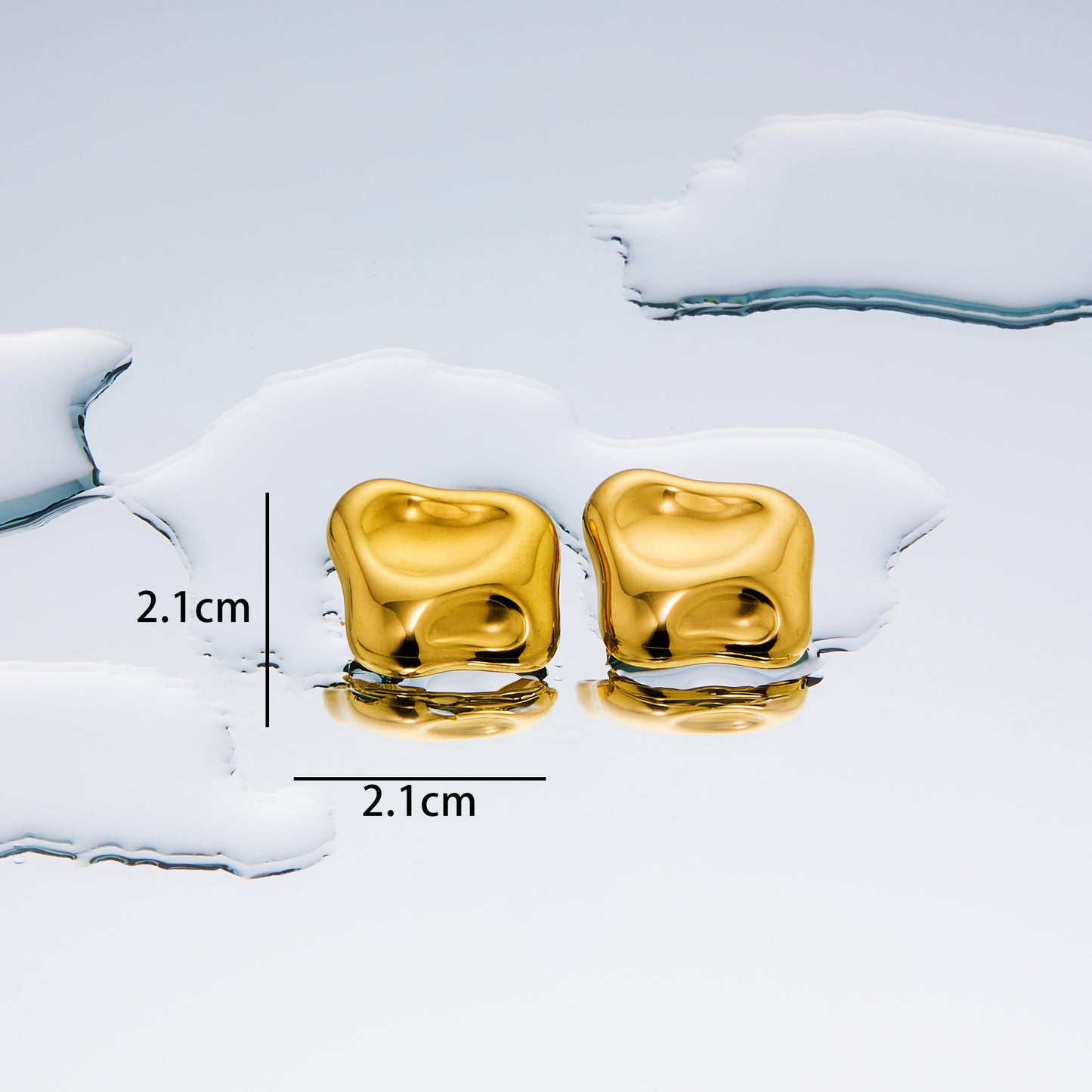 Women's Fashion Exaggerated Titanium Steel Ear High Sense Design Electroplating Stud Earrings