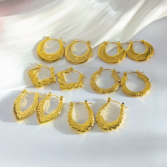 Women's Gold Light Luxury Stainless Steel Simple Trendy Earrings