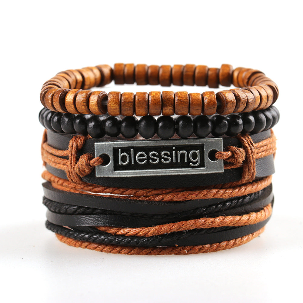 Women's & Men's Ornament Simple Hand Woven Rope Leather Bracelets