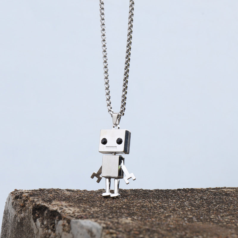 Women's & Men's Robot Disco Jumping Hip Hop Couple Necklaces