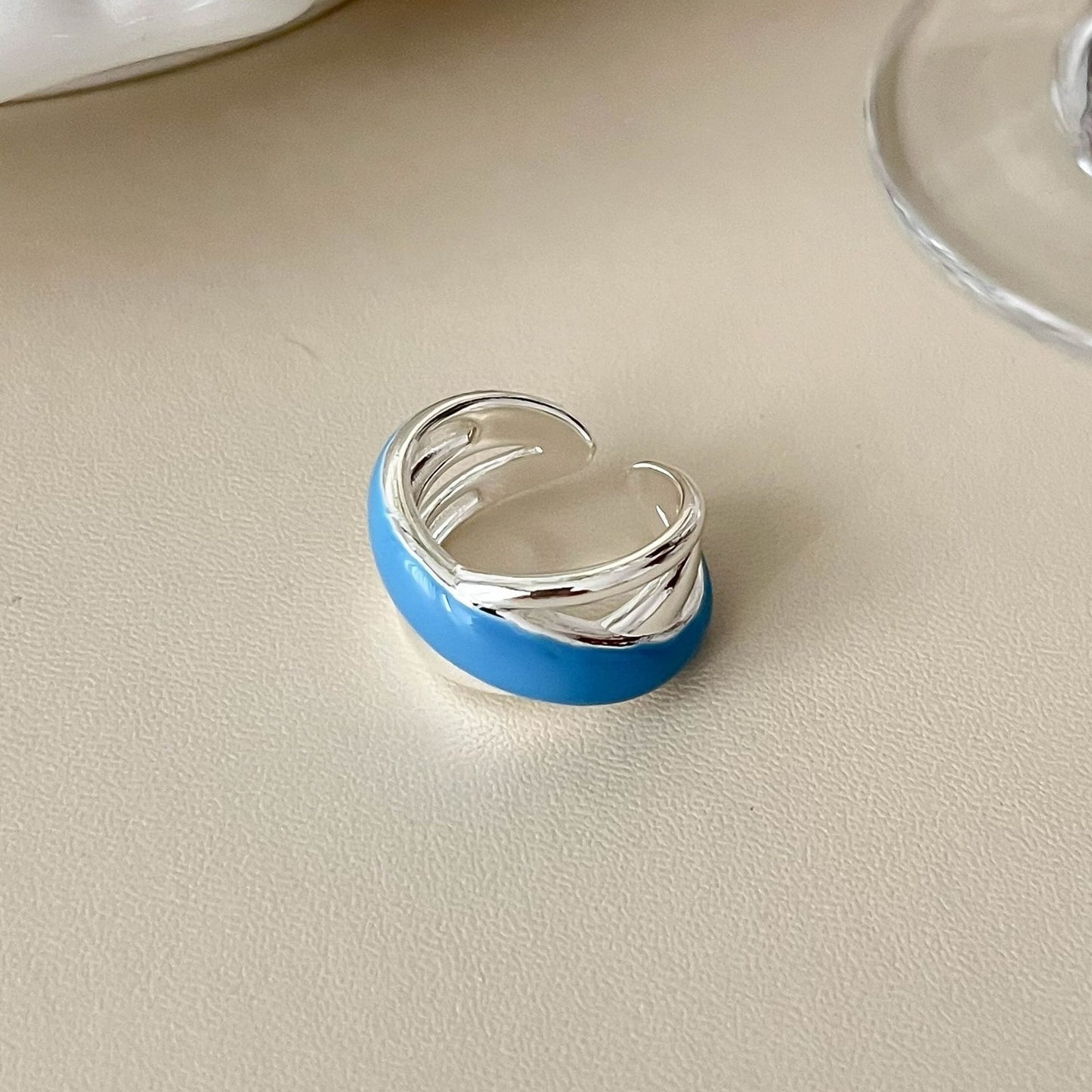 Interest Light Luxury Retro Minority Wide Personality Versatile Opening Adjustable Ring