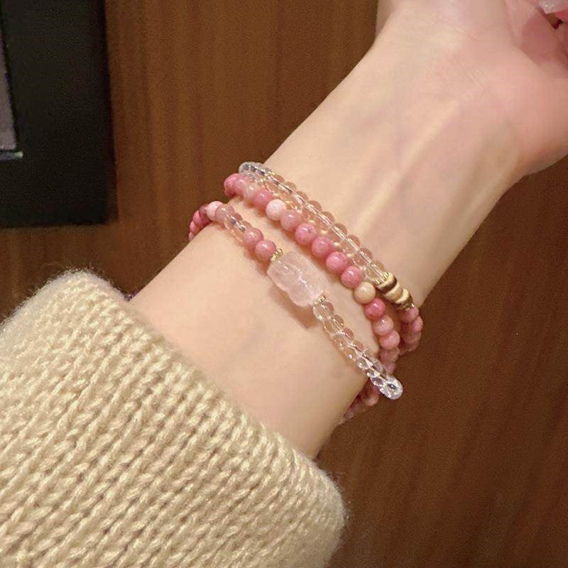 Pink Lady Female Guardian Energy Improved Crystal Bracelet