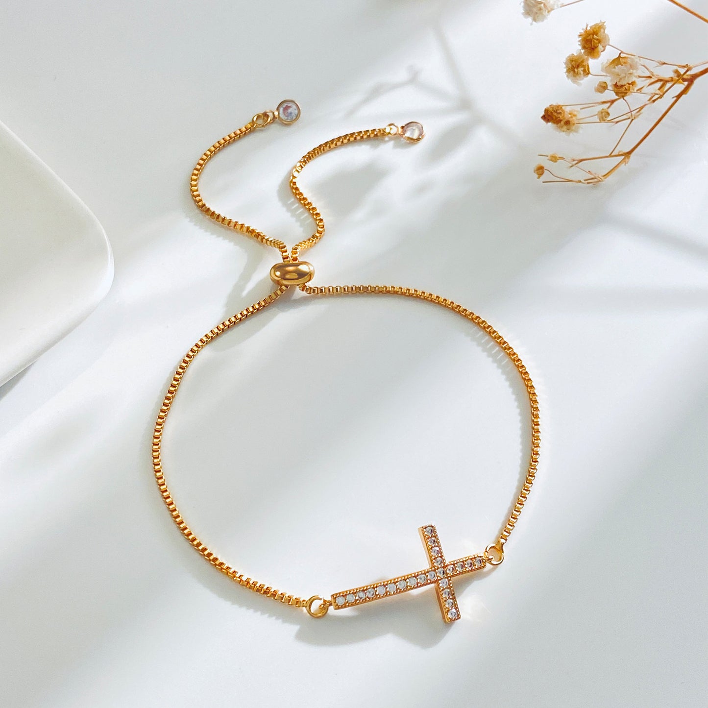 Women's Diamond Cross Retro Simple Pull-out Wrist Bracelets