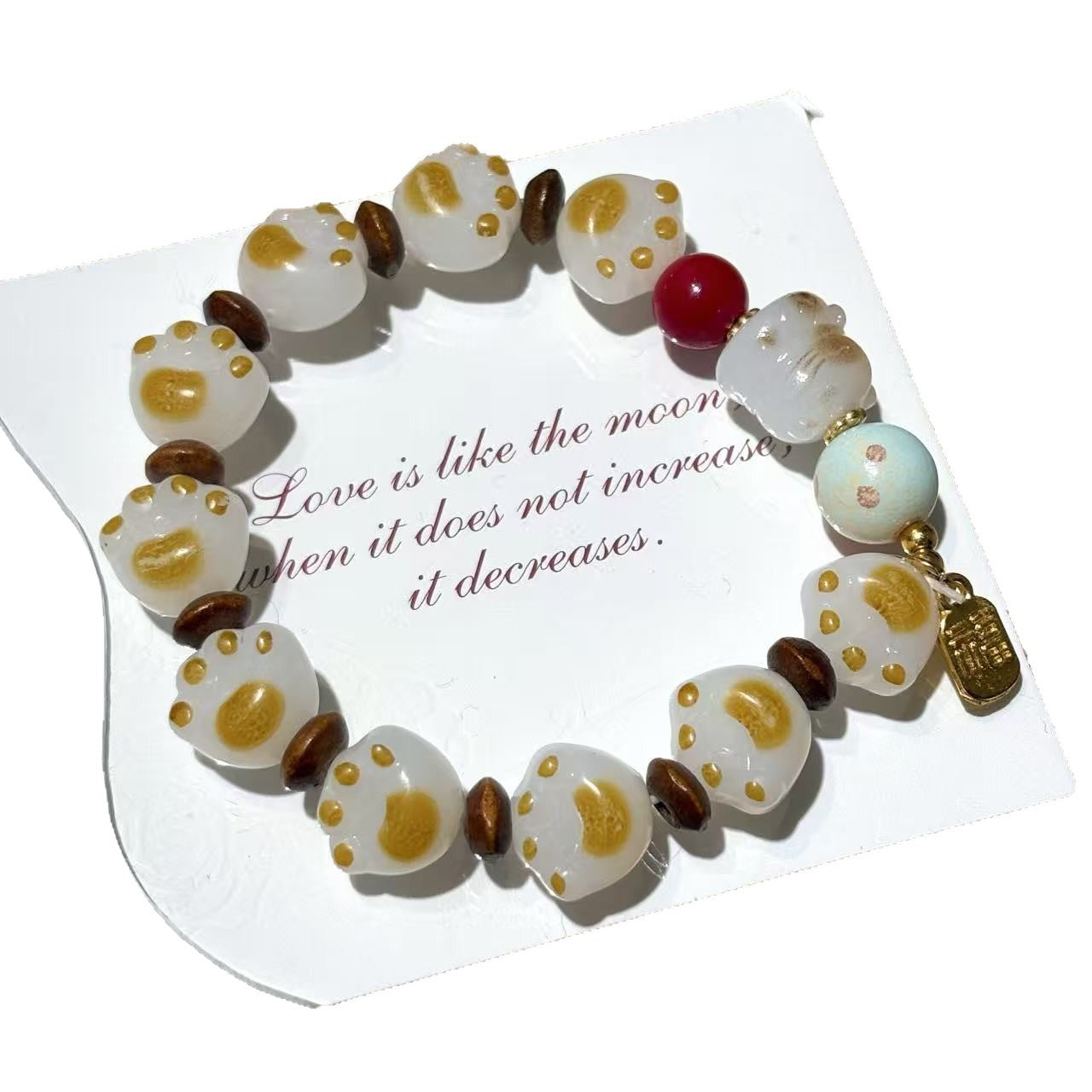 Pink Beaded Sweet Temperament White Bow Bracelets