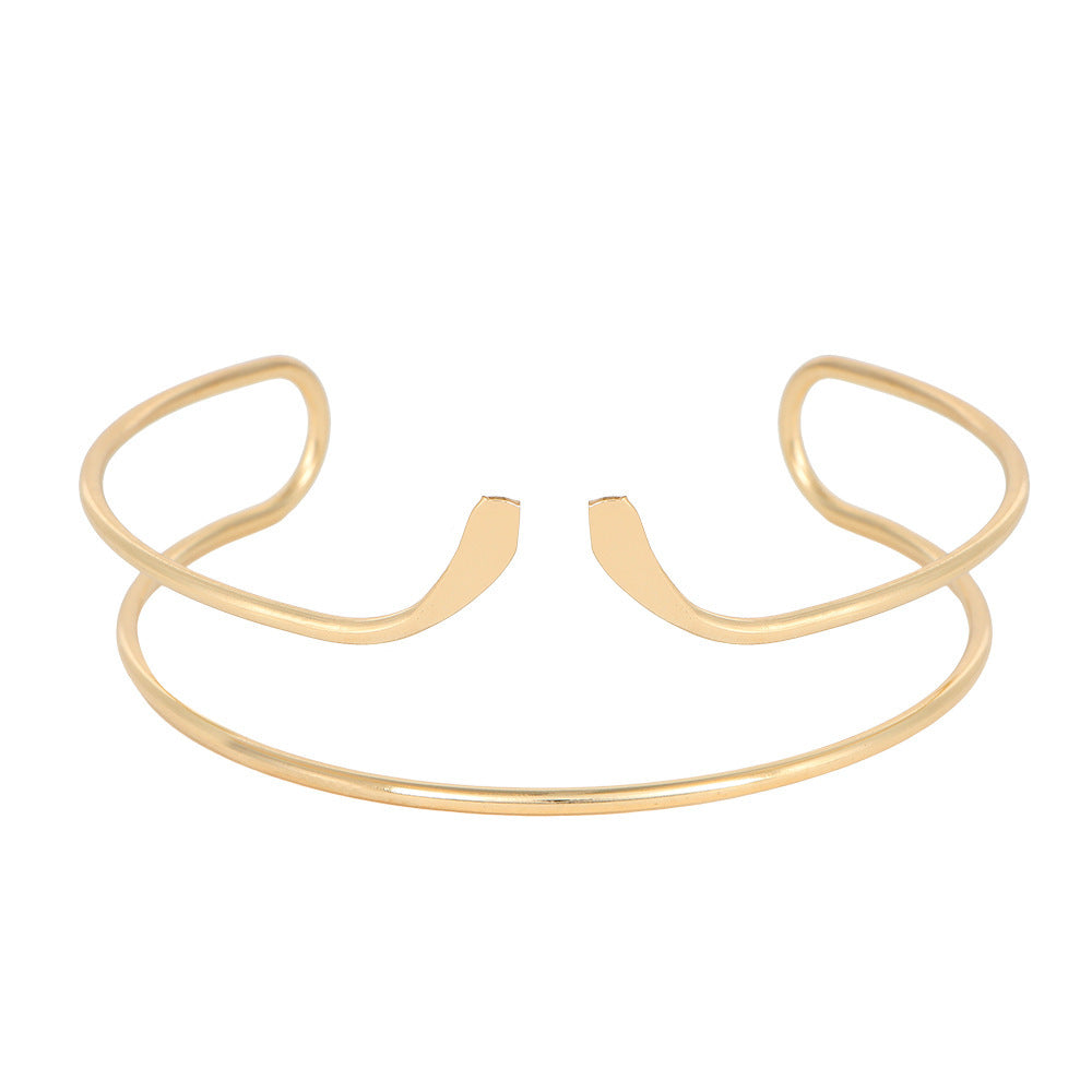 Women's Upper Arm Golden Bride Open-ended Simple Bracelet
