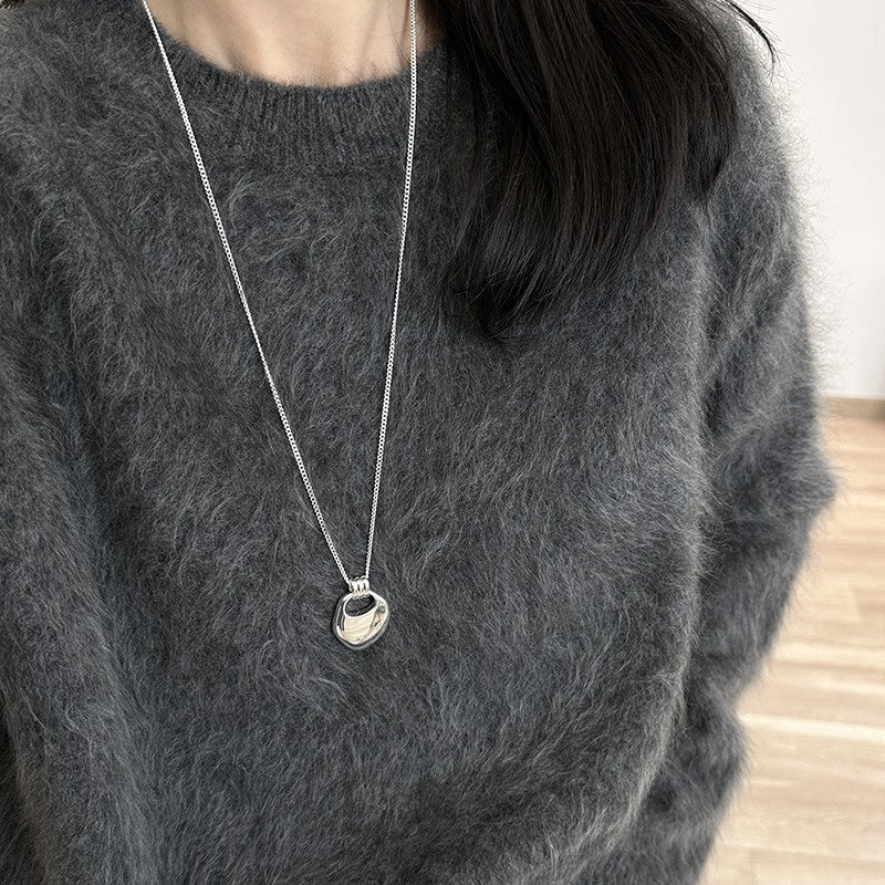 Light Luxury Minority Sier Sweater Design Clavicle Necklace