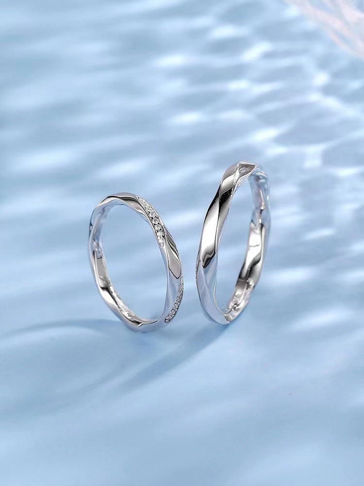 Women's & Men's Infinite Love Mobius Strip Couple Pair Of Adjustable Fashion Ring