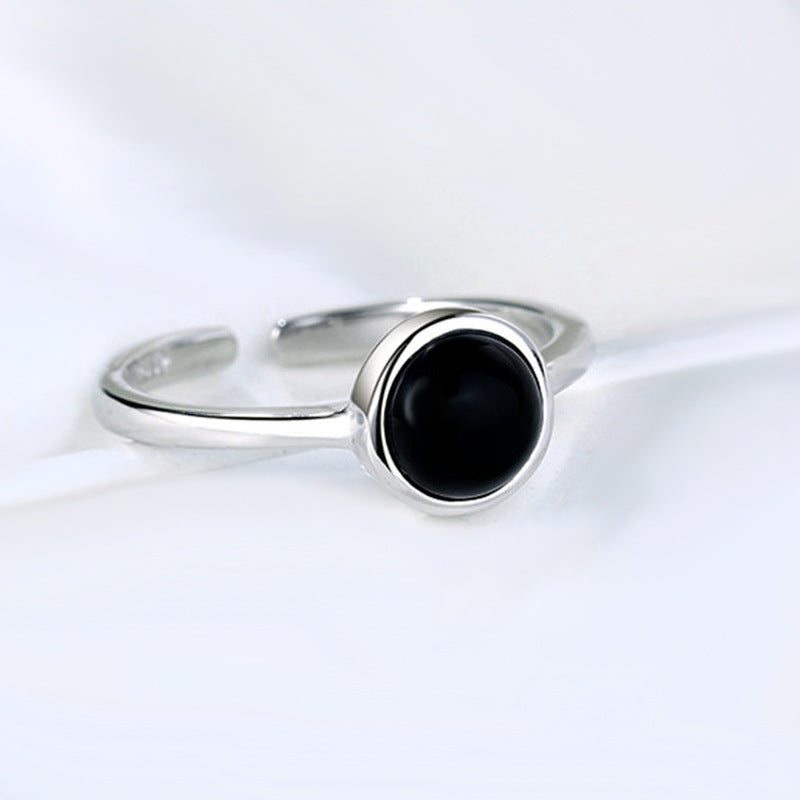 Fashion Geometry Pattern Square Round Smooth Opening Male Rings