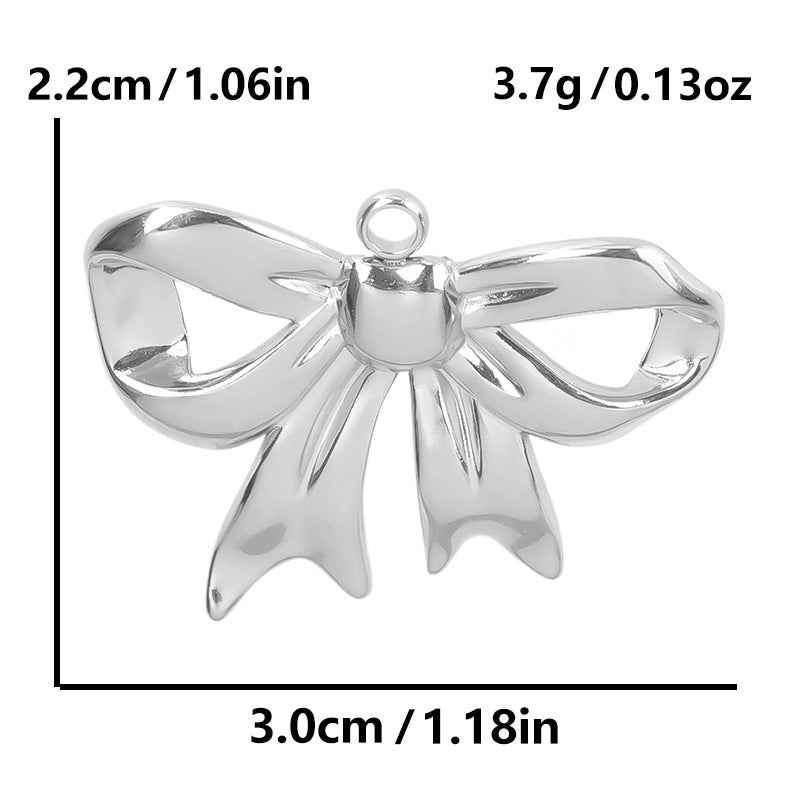 Stainless Steel Golden Bow Fashion Ornaments Pendants