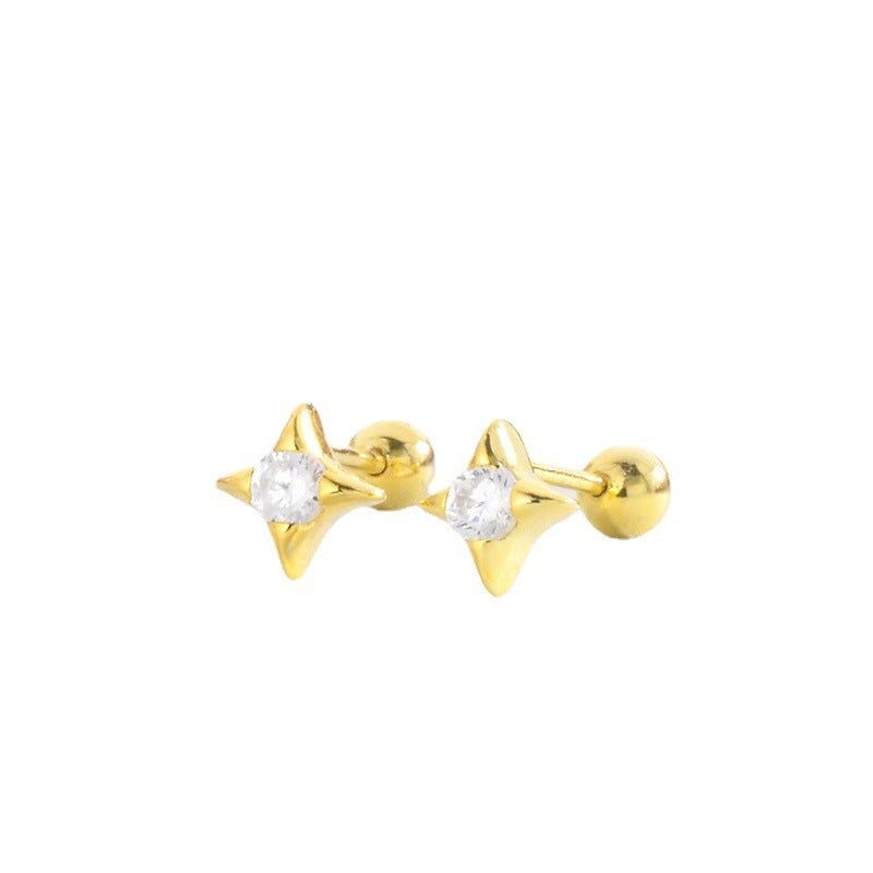 Women's Fungus Bone Nail Minimalist Star Twist Earrings
