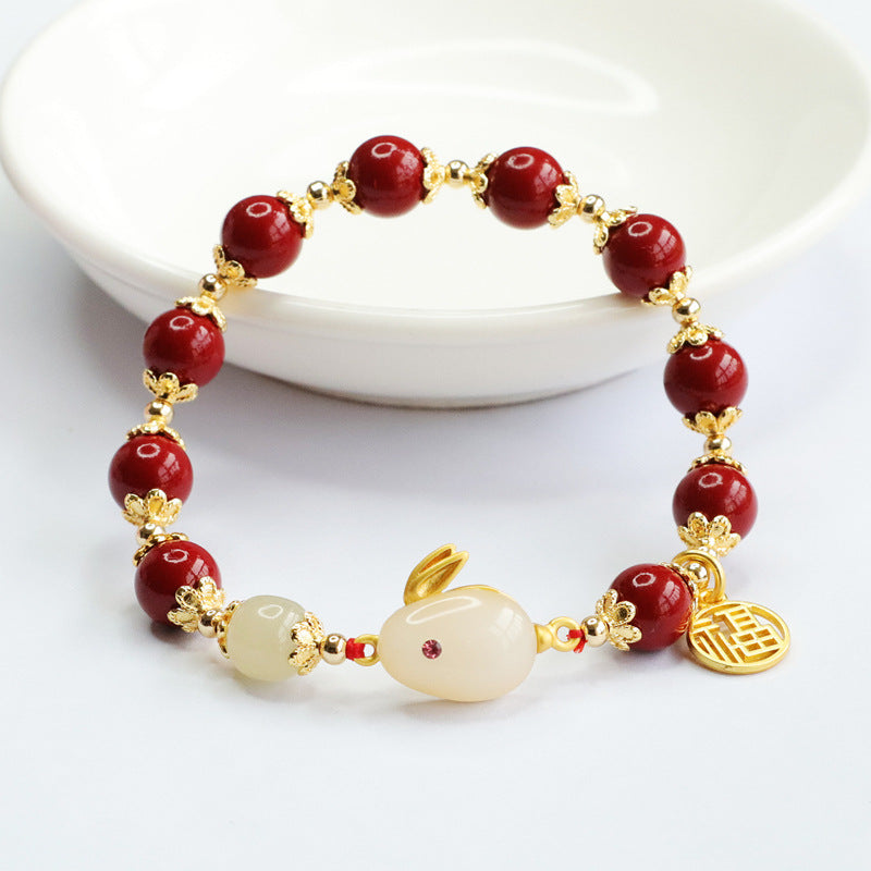 Cinnabar Purple Gold Sand Blessing Card Chalcedony Chinese Live Bracelets