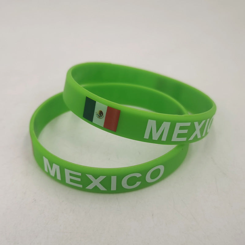World Cup Peripheral Sports Silicone Canada Flag Cheer Football Wrist Bracelets